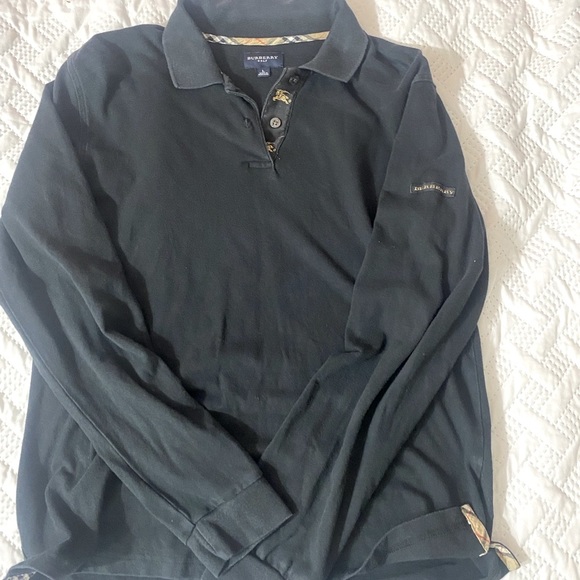 Black Burberry polo long sleeve shirt - Picture 3 of 5